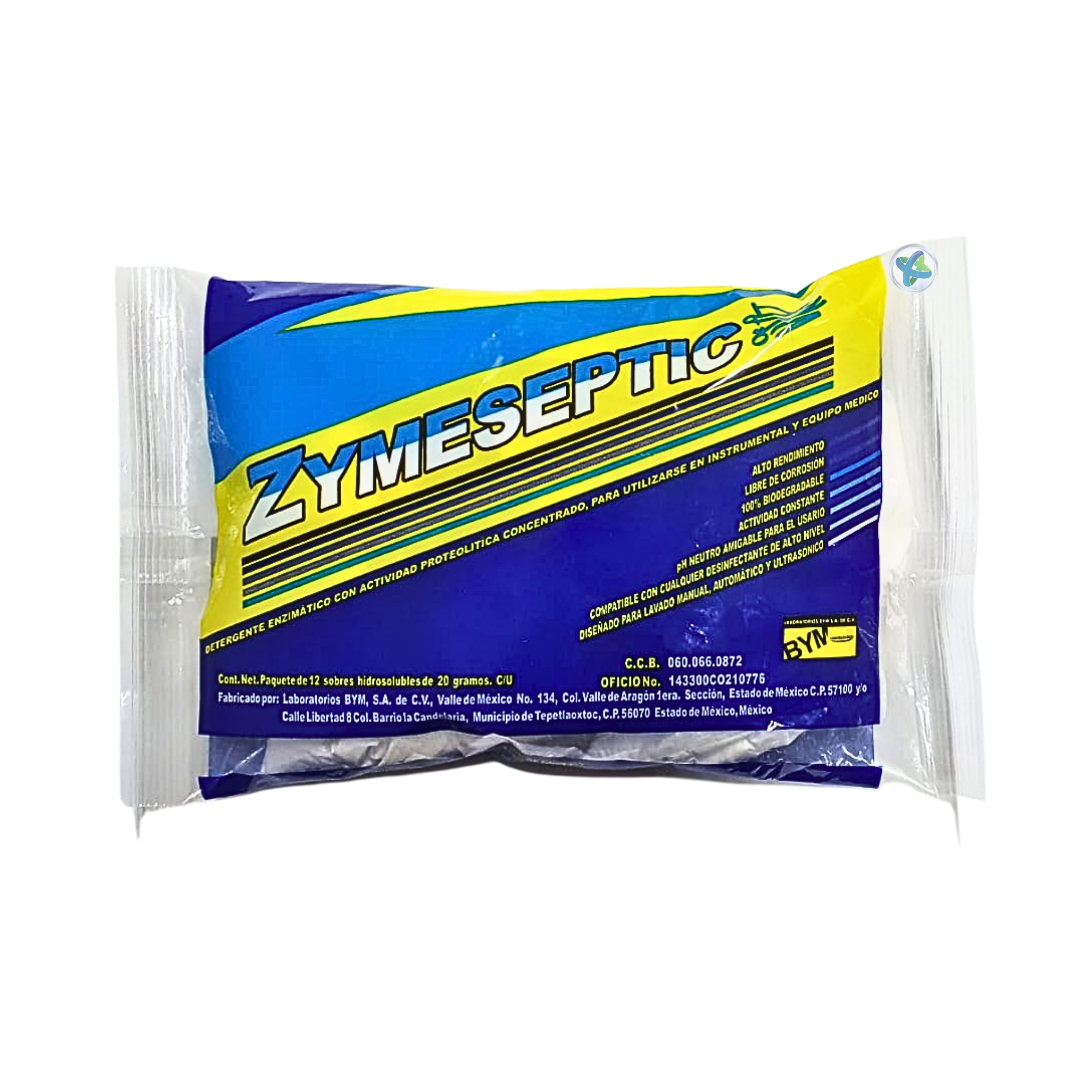 Detergente enzimático Zymeseptic®. Bolsa/12 sobres/20 grs.